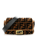 Shearling Vitello Dolce Macro FF 1974 Baguette Tobacco Black