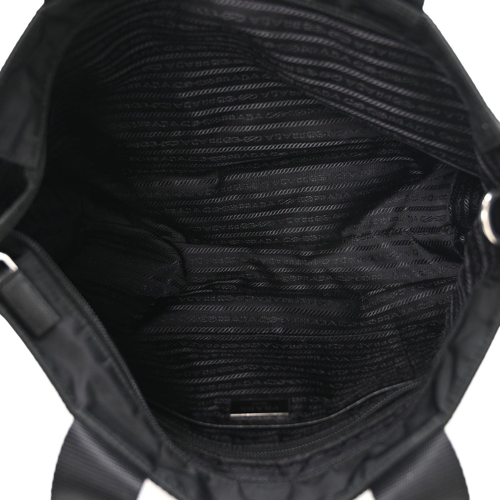 Nylon Vela East West Shopper Tote Black