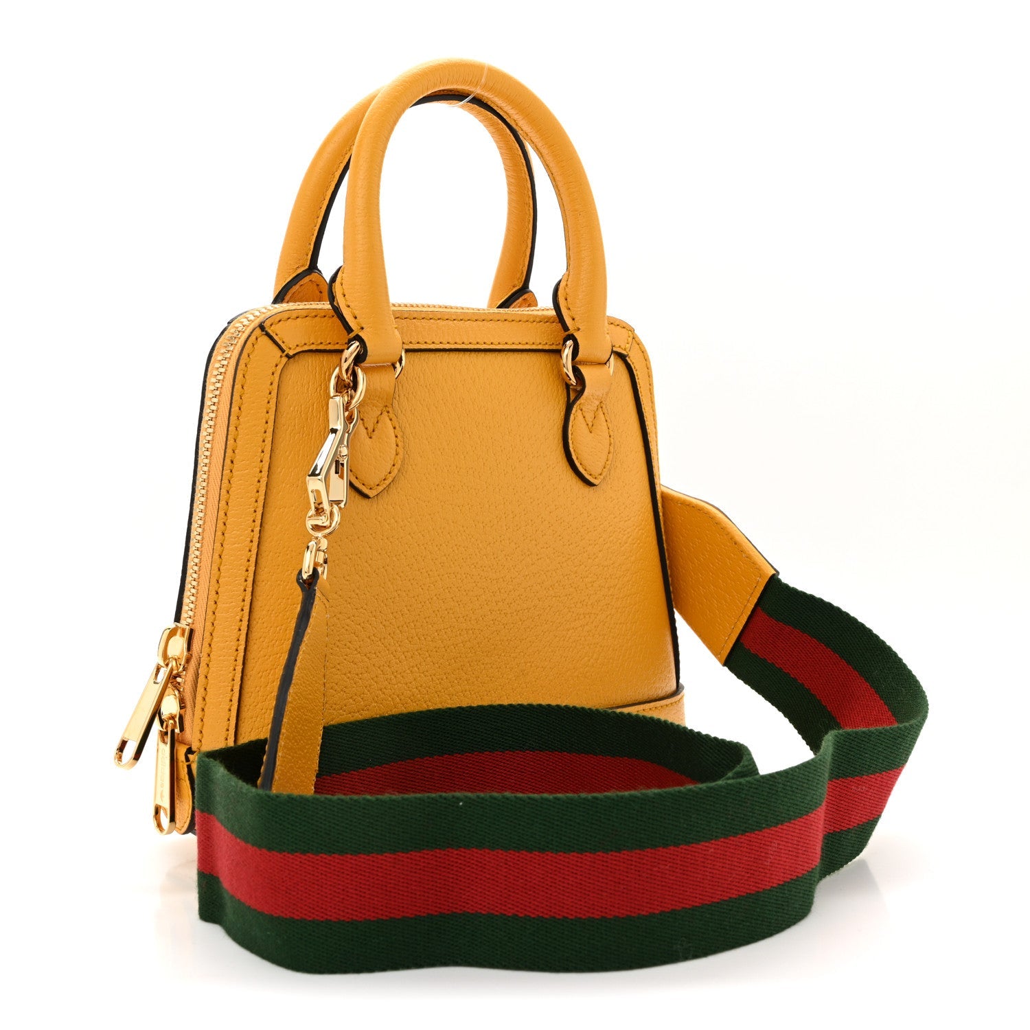 X ADIDAS Textured Dollar Calfskin Web Trefoil Mini Horsebit 1955 Top Handle Bag Crop Black