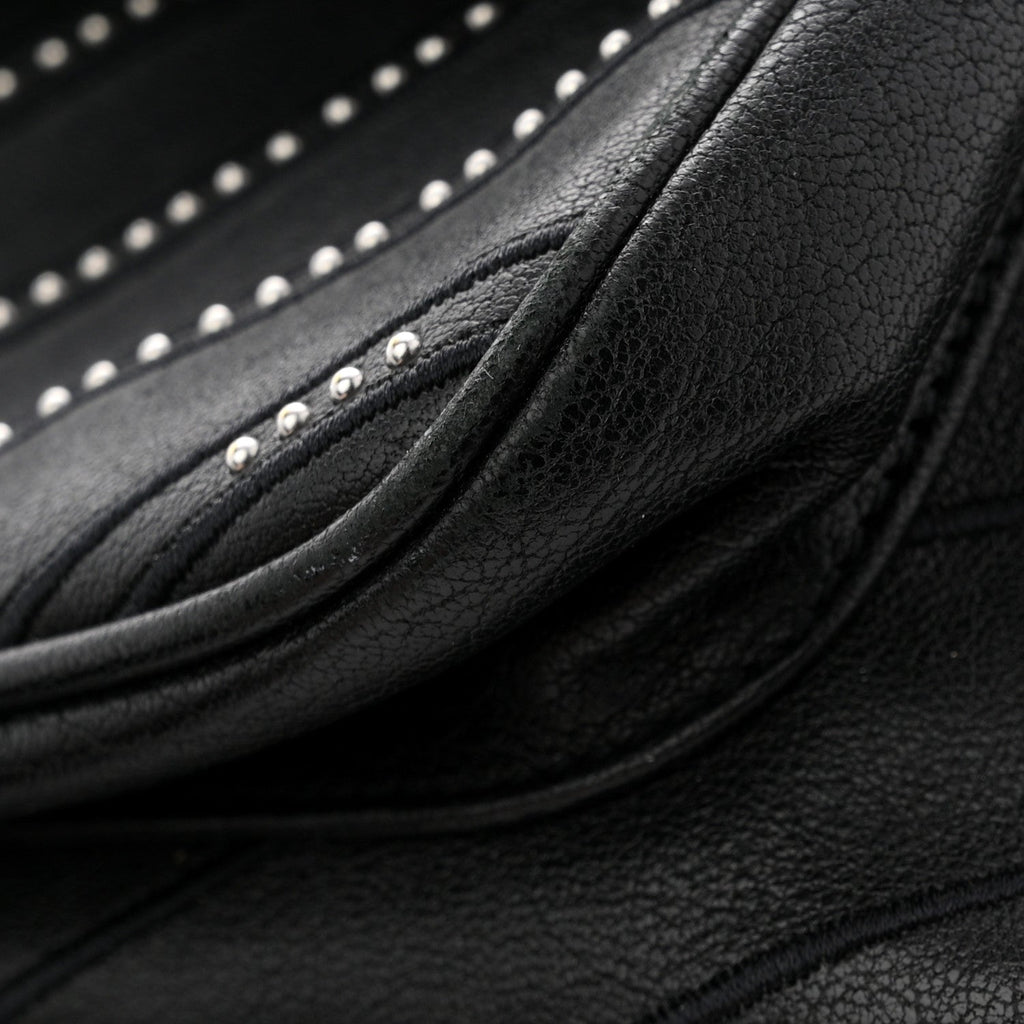 Calfskin Matelasse Monogram Microstud Medium Niki Chain Satchel Black