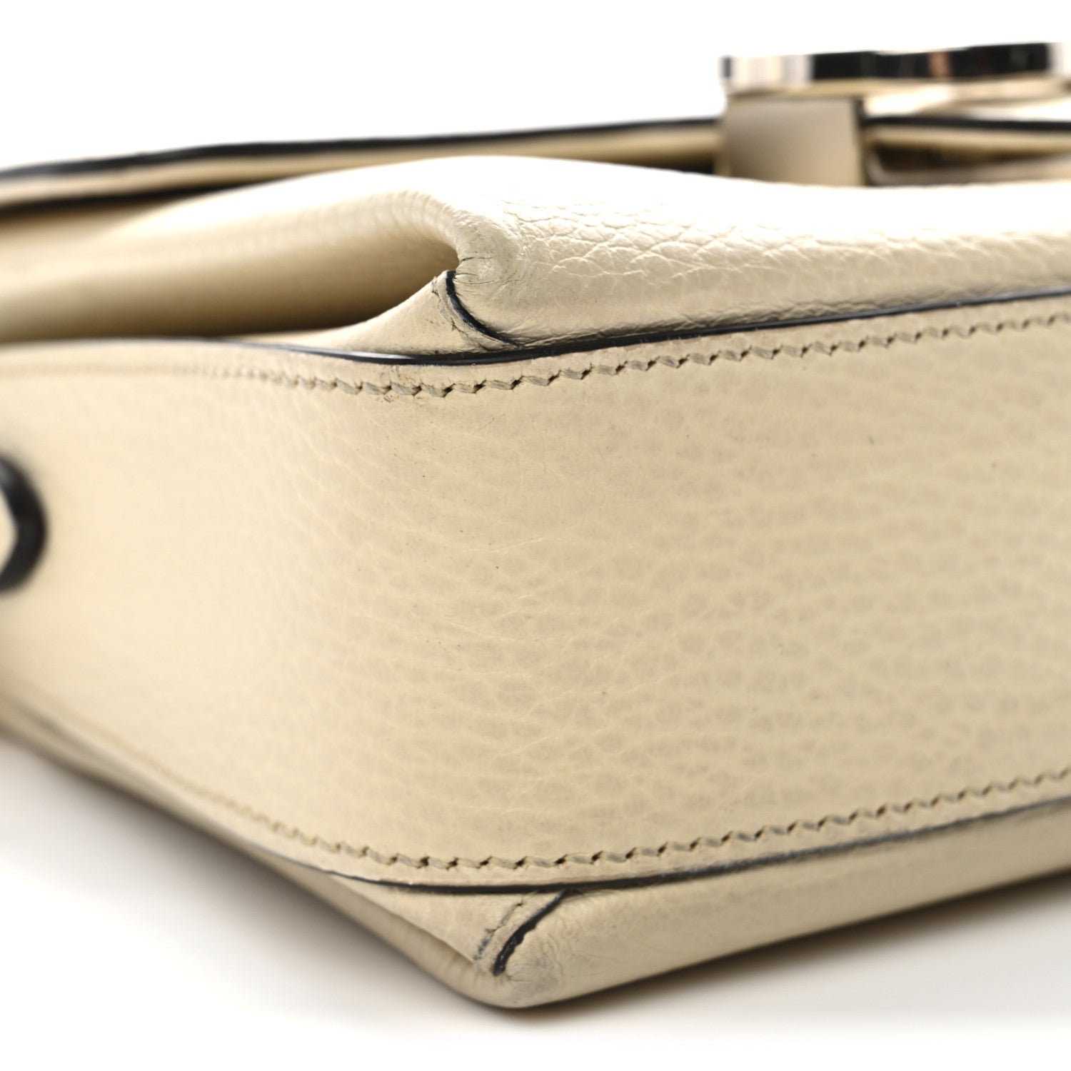 Dollar Calfskin Interlocking G Crossbody Bag Mystic White
