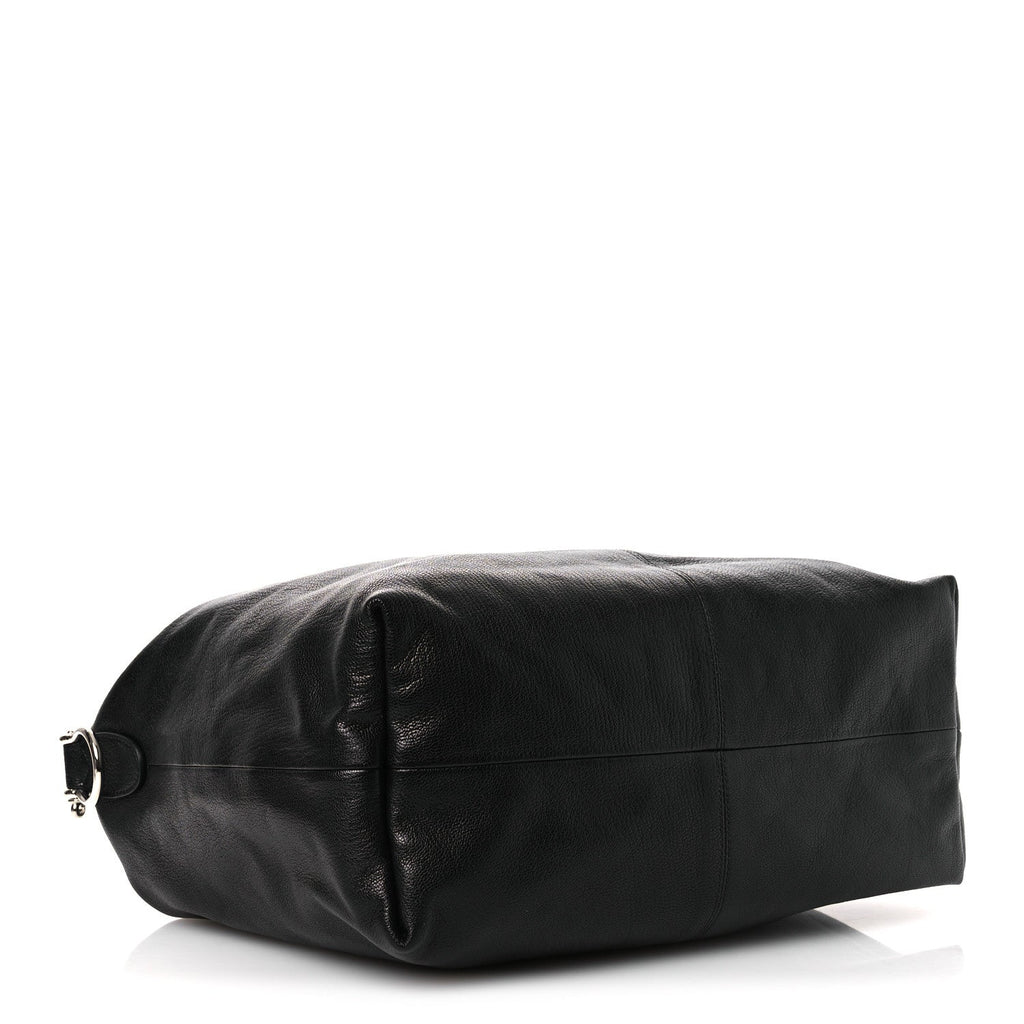 Grained Calfskin Medium Brea Crossbody Bag Black