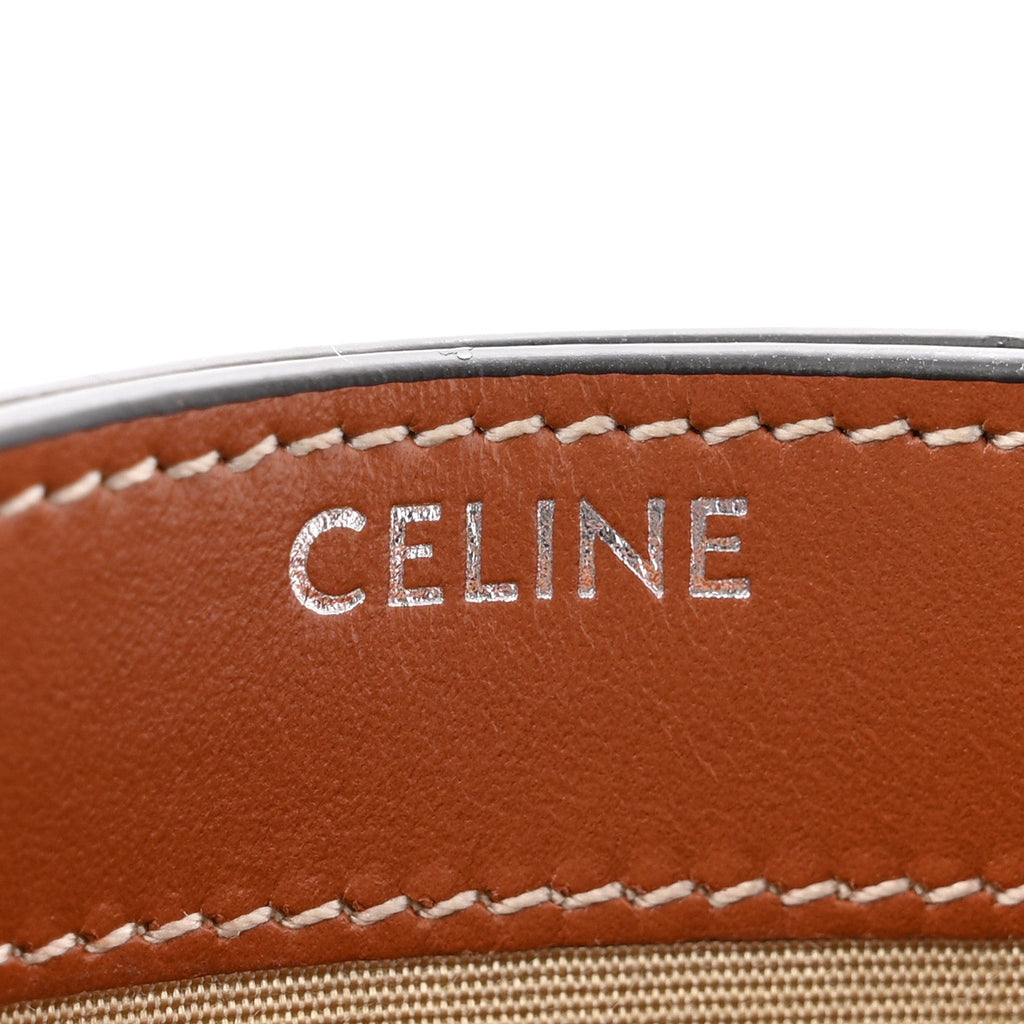 Triomphe Canvas Calfskin  Holder White Tan
