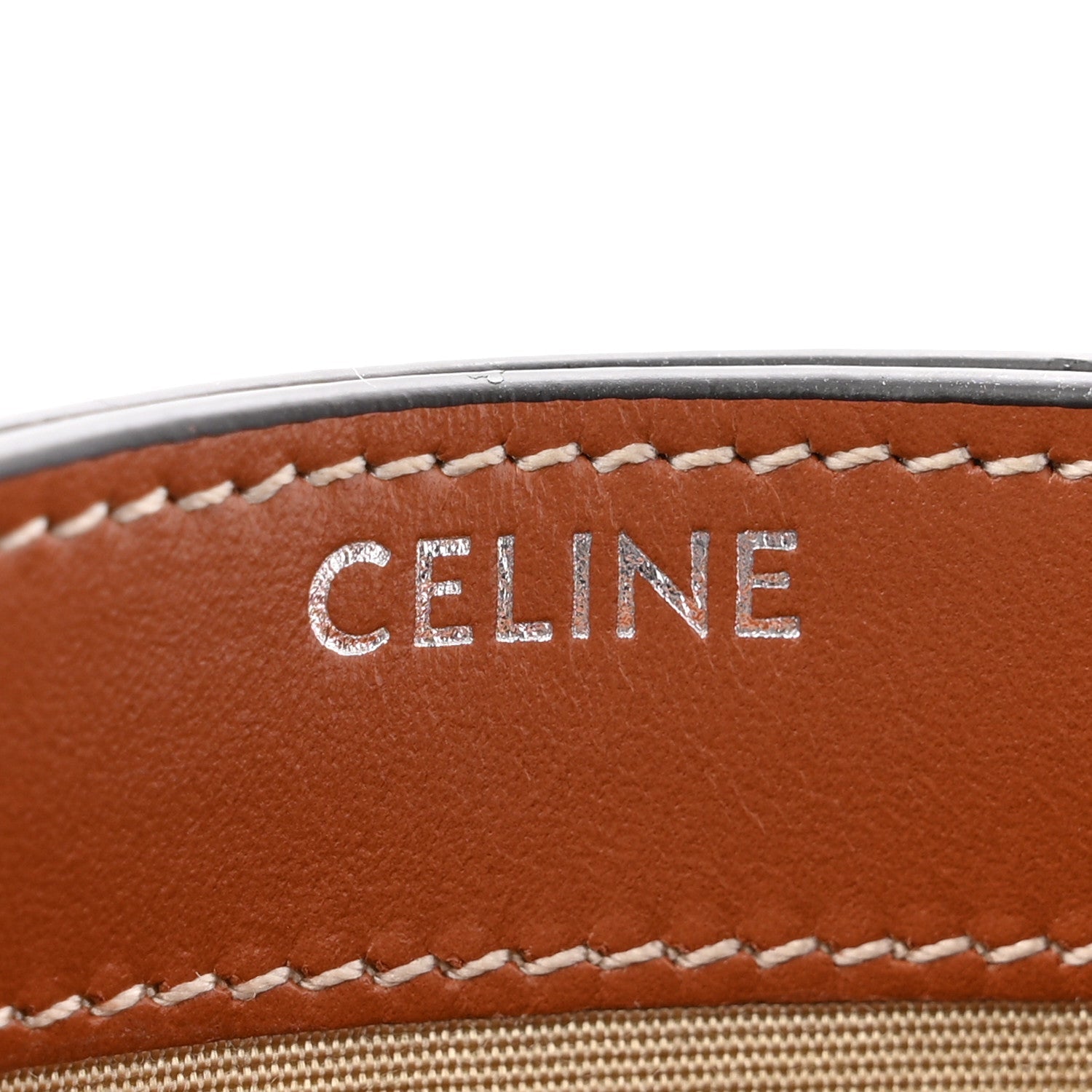 Triomphe Canvas Calfskin  Holder White Tan