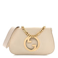 Roxy Calfskin Blondie Chain Shoulder Flap Bag Mystic White