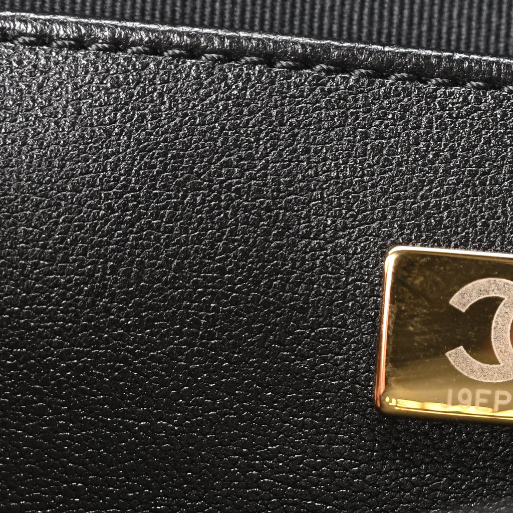 Lambskin Quilted Large CC In Love Heart Bag Black