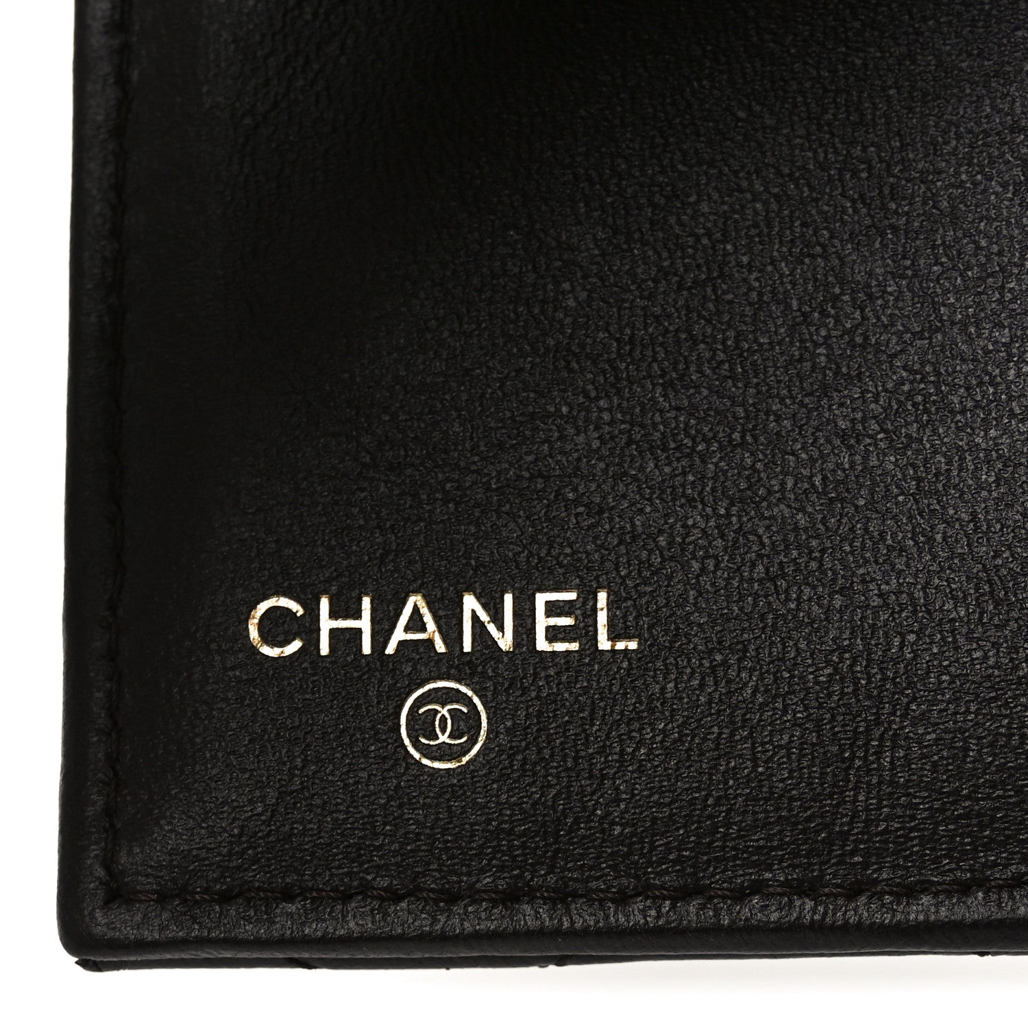Lambskin Quilted Textured CC Compact Flap  Holder Eggplant