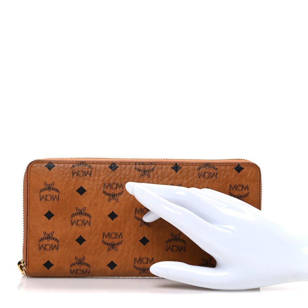 Visetos Large Zip Around Wallet Cognac