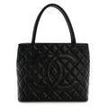 Caviar Quilted Medallion Tote Black