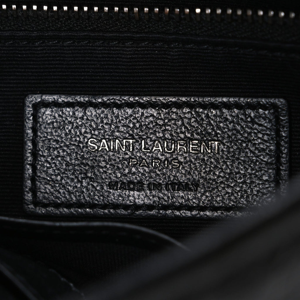 Crinkled Calfskin Matelasse Monogram Niki Chain Wallet Black