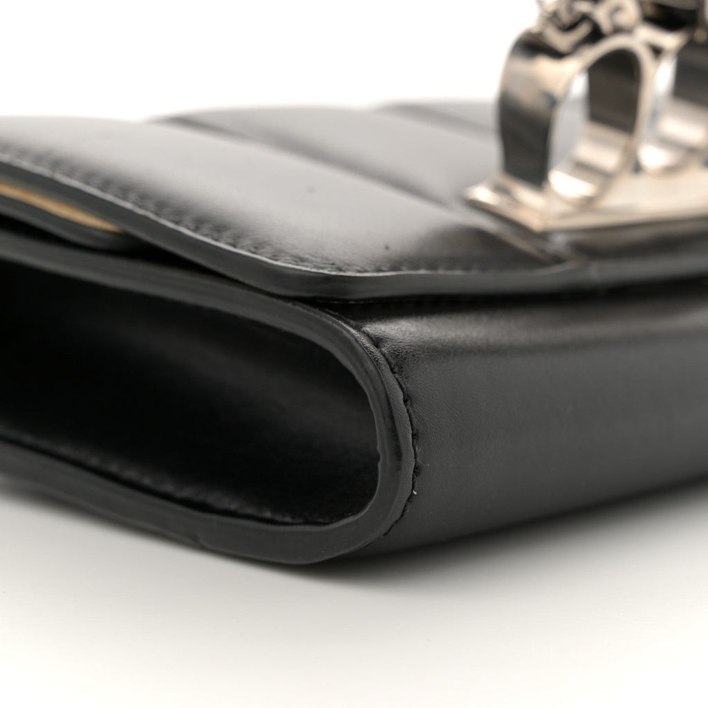 Calfskin Small Slash Bag Black White