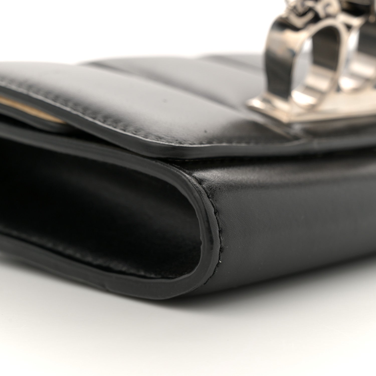 Calfskin Small Slash Bag Black White