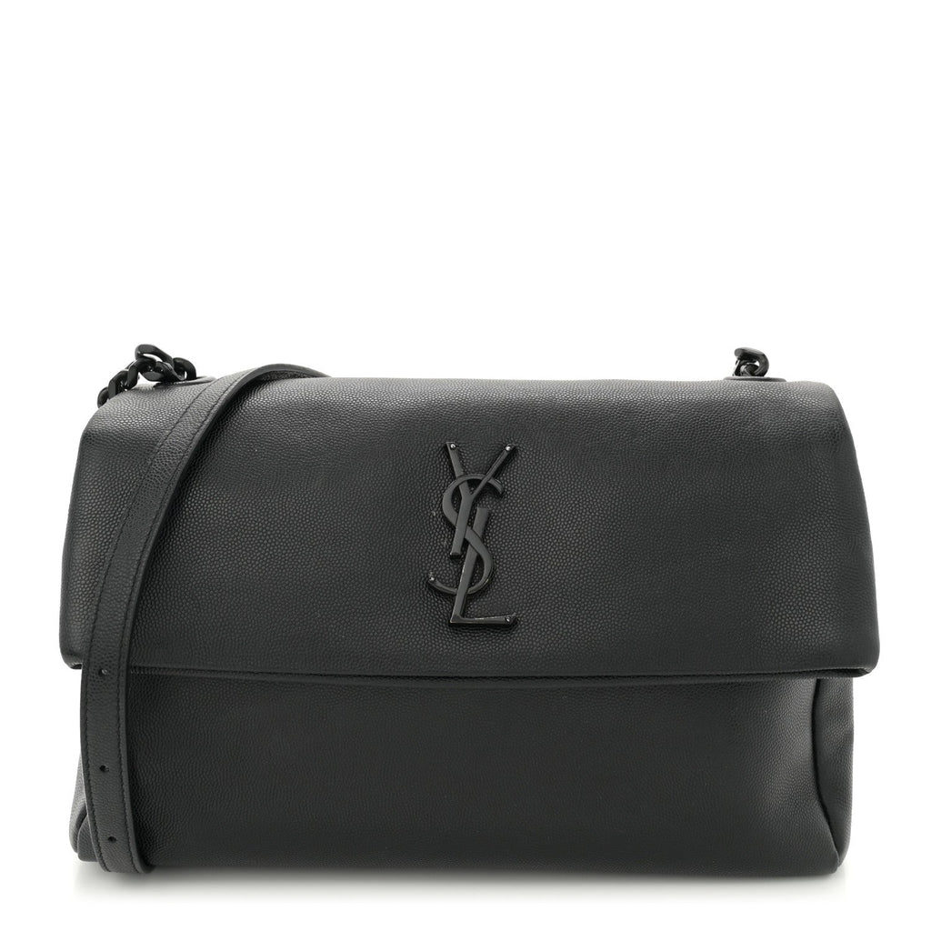 Grain De Poudre Medium West Hollywood Monogram Fold-Over Black