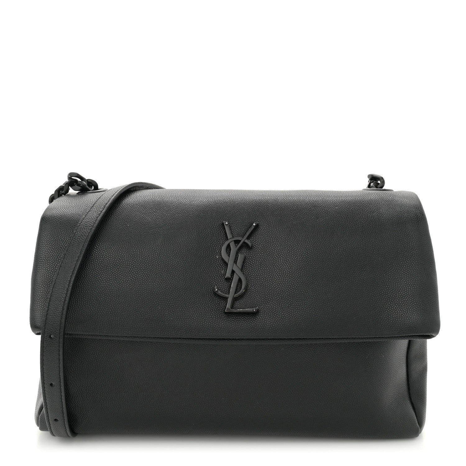 Grain De Poudre Medium West Hollywood Monogram Fold-Over Black