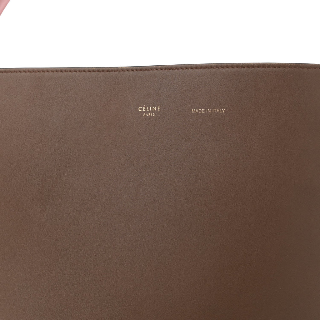 Shiny Smooth Calfskin Small Twisted Cabas Camel Brick