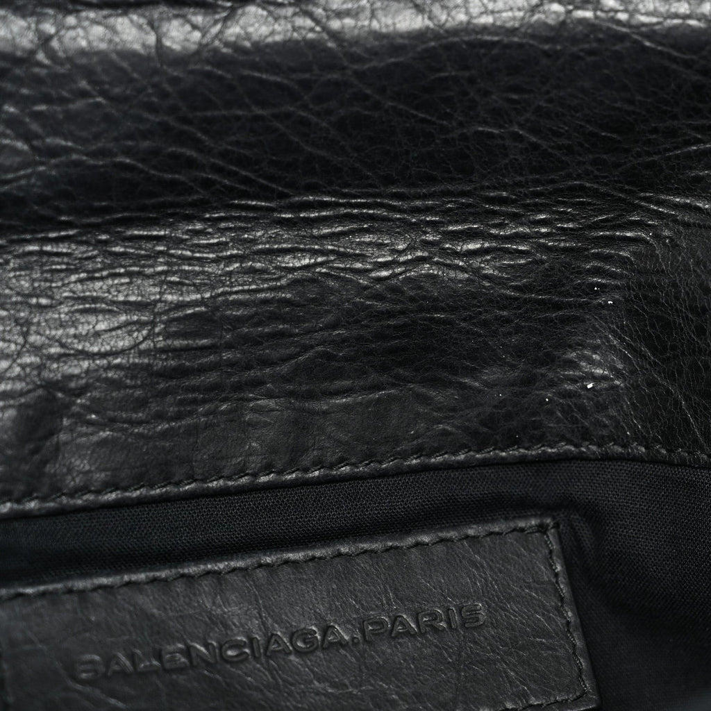 Agneau Giant 12 Silver Hardware Envelope Clutch Black