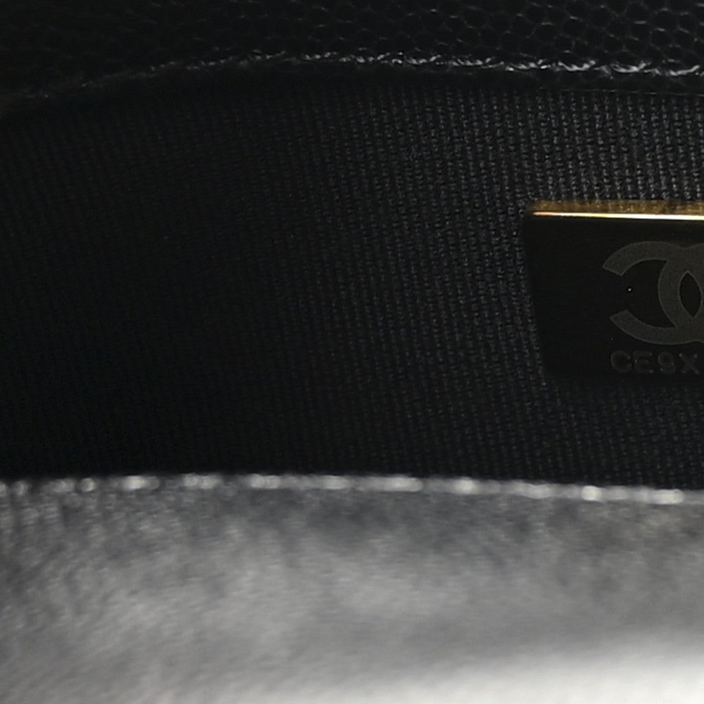 Shiny Caviar Quilted Mini Flap Black