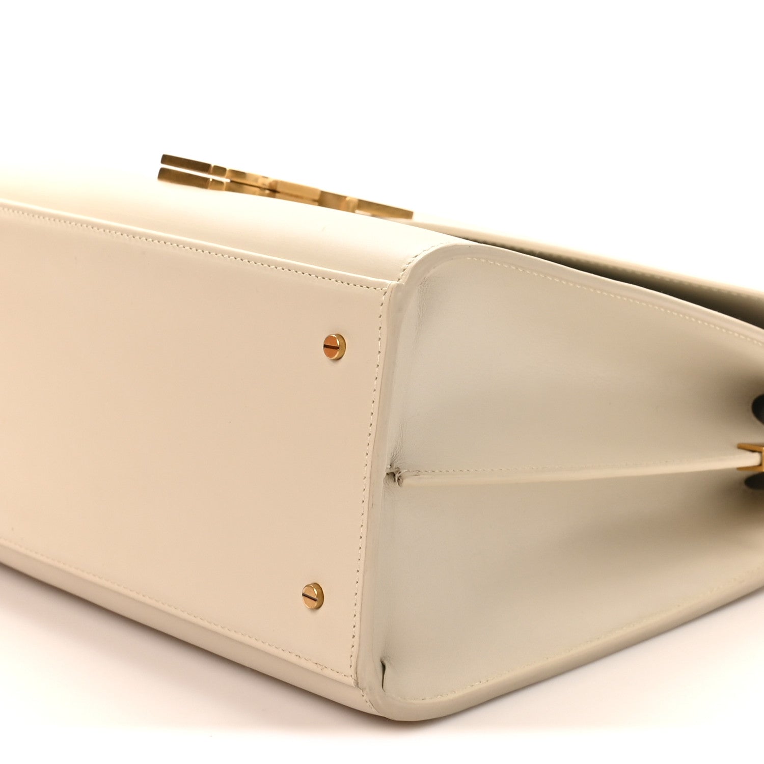 Smooth Calfskin Medium Classic Monogram Cassandra Top Handle Crema Soft Rouge Legion