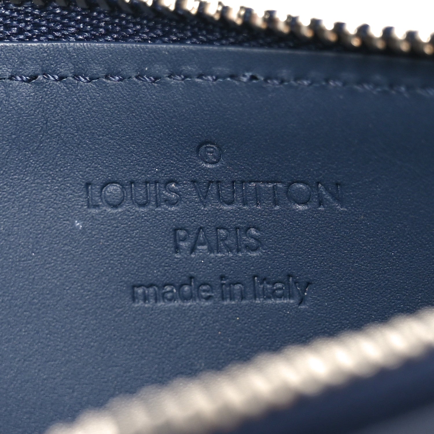 Calfskin Aerogram Coin  Holder Navy Blue