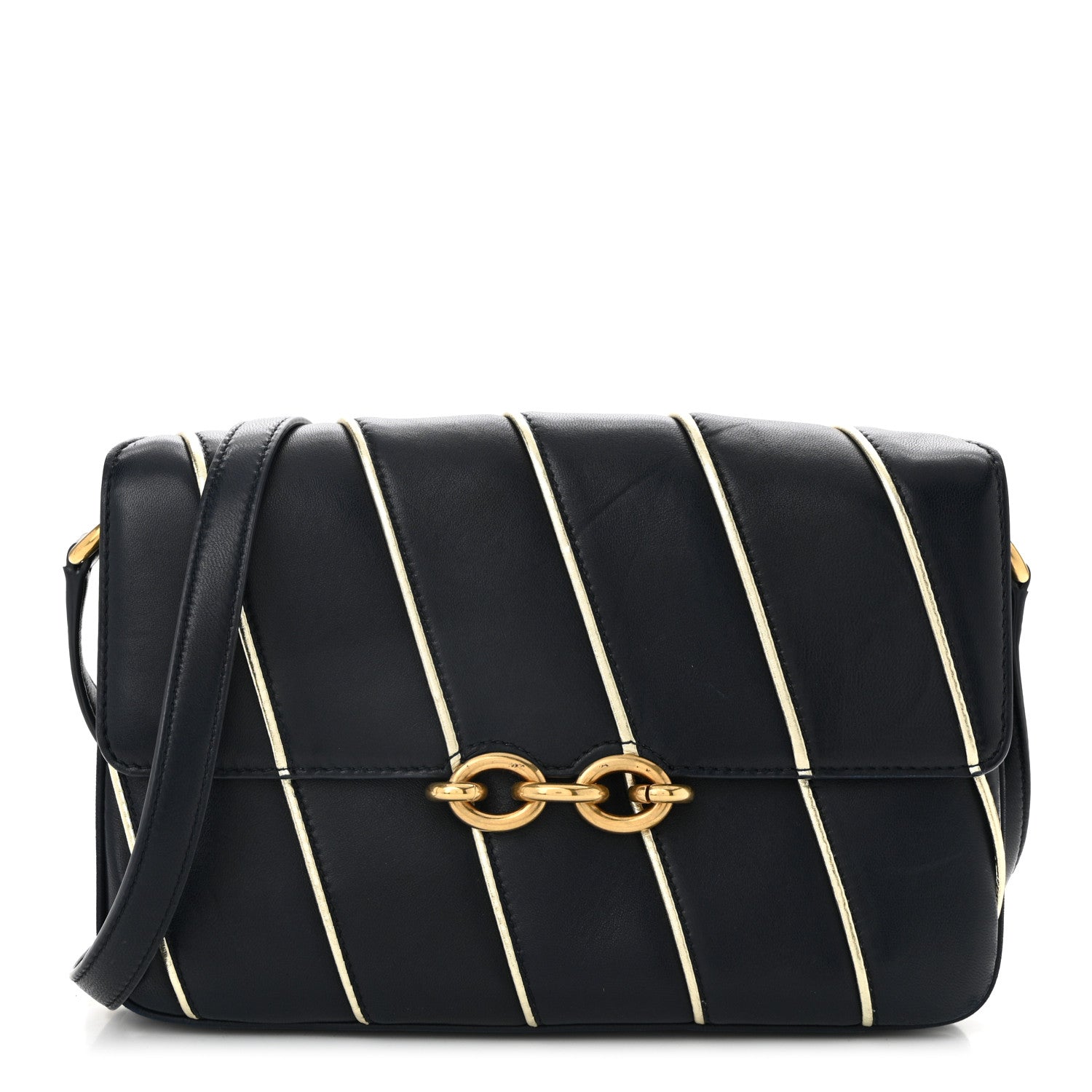 Lambskin Quilted Le Maillon Satchel Marine