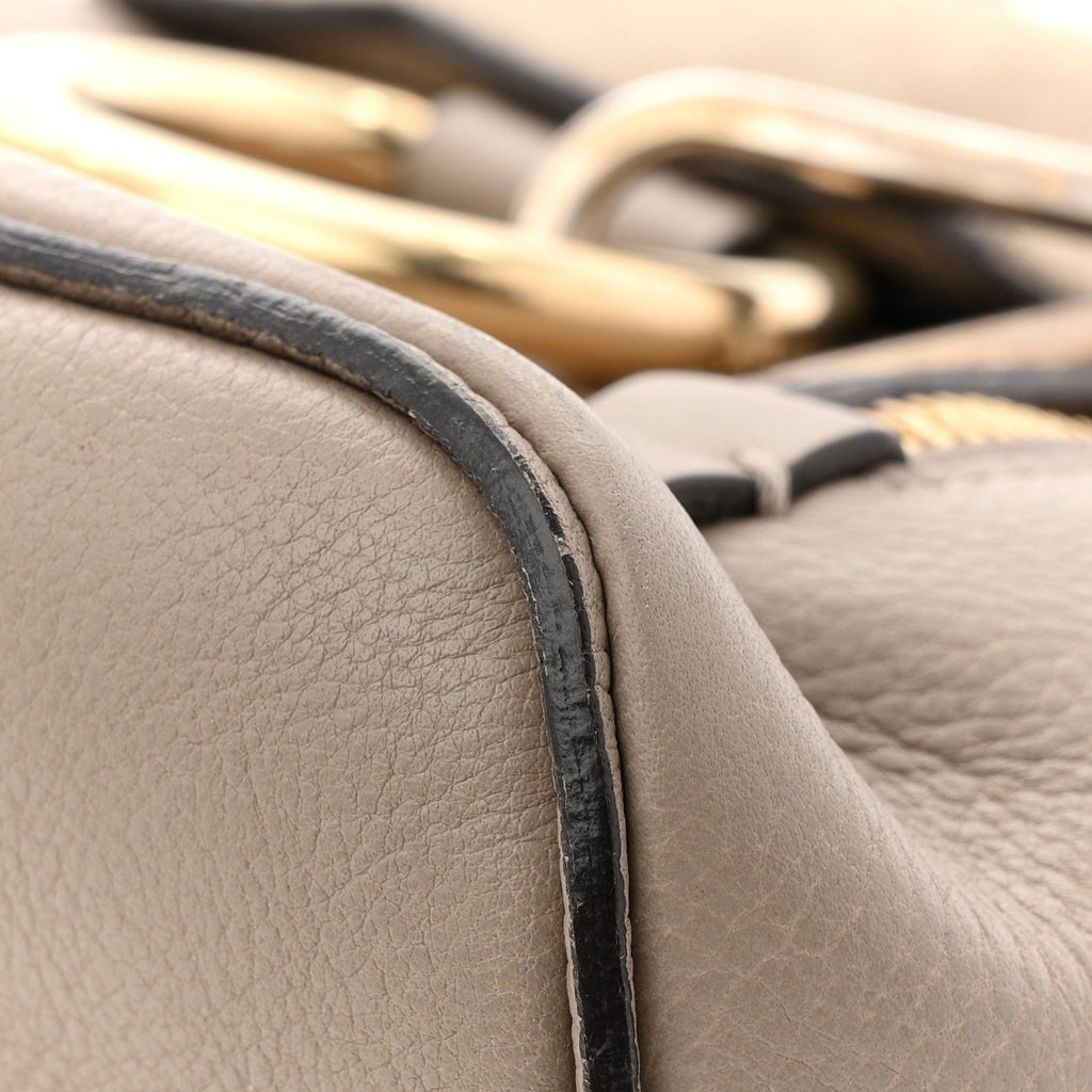 Suede Calfskin Mini Faye Backpack Motty Grey