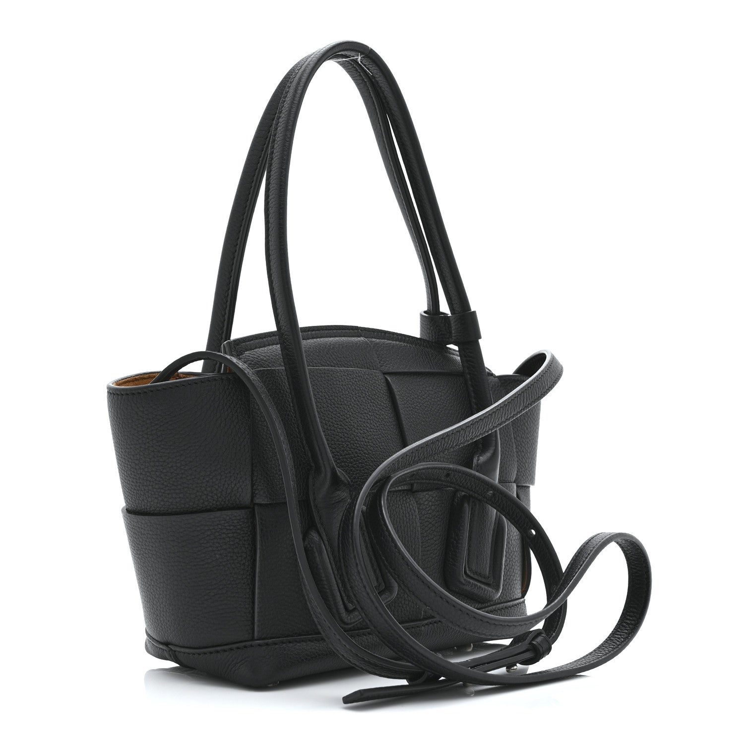 Grained Calfskin Mini Maxi Intrecciato Arco 33 Black