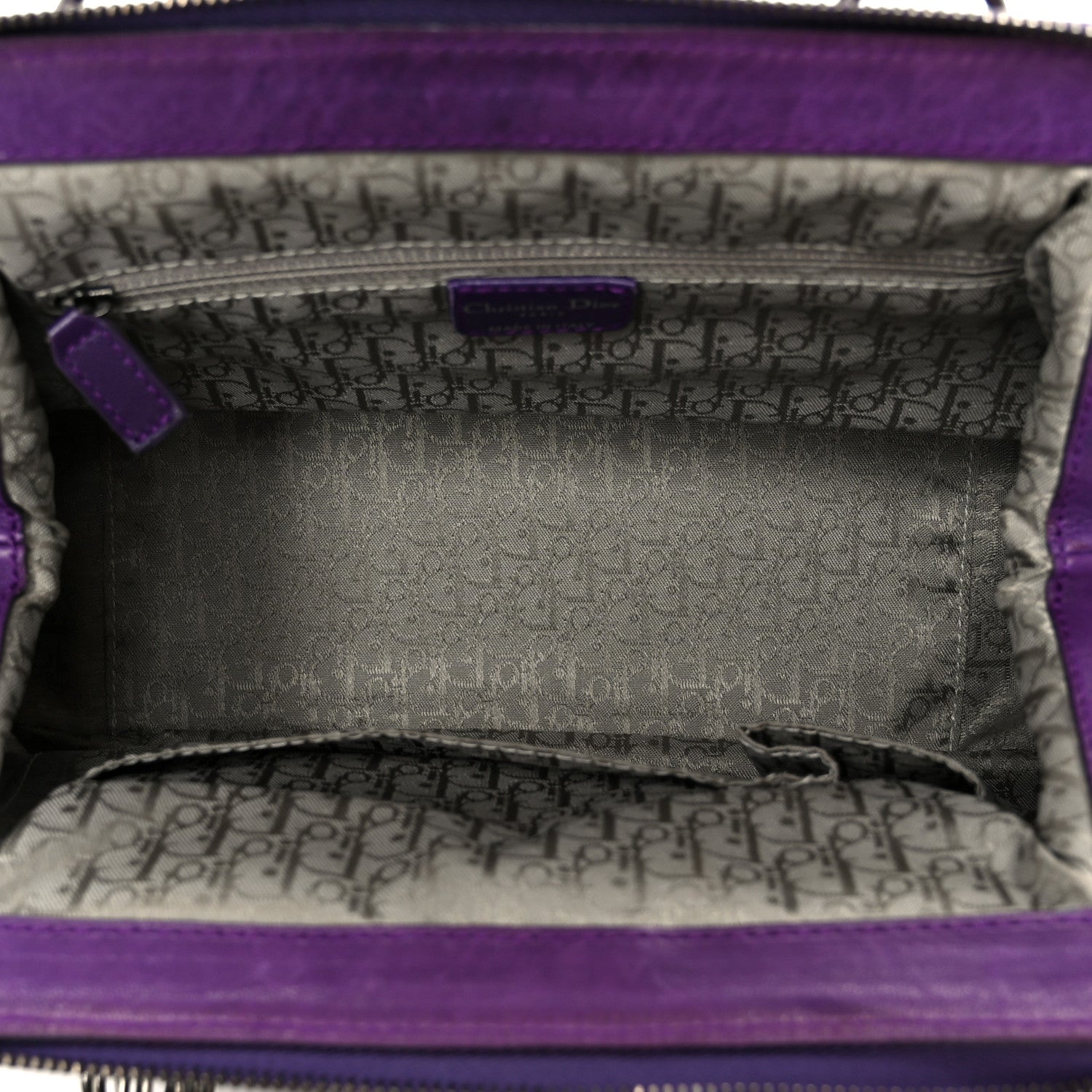Lambskin Plisse Pleated Frame Satchel Violet Fonce