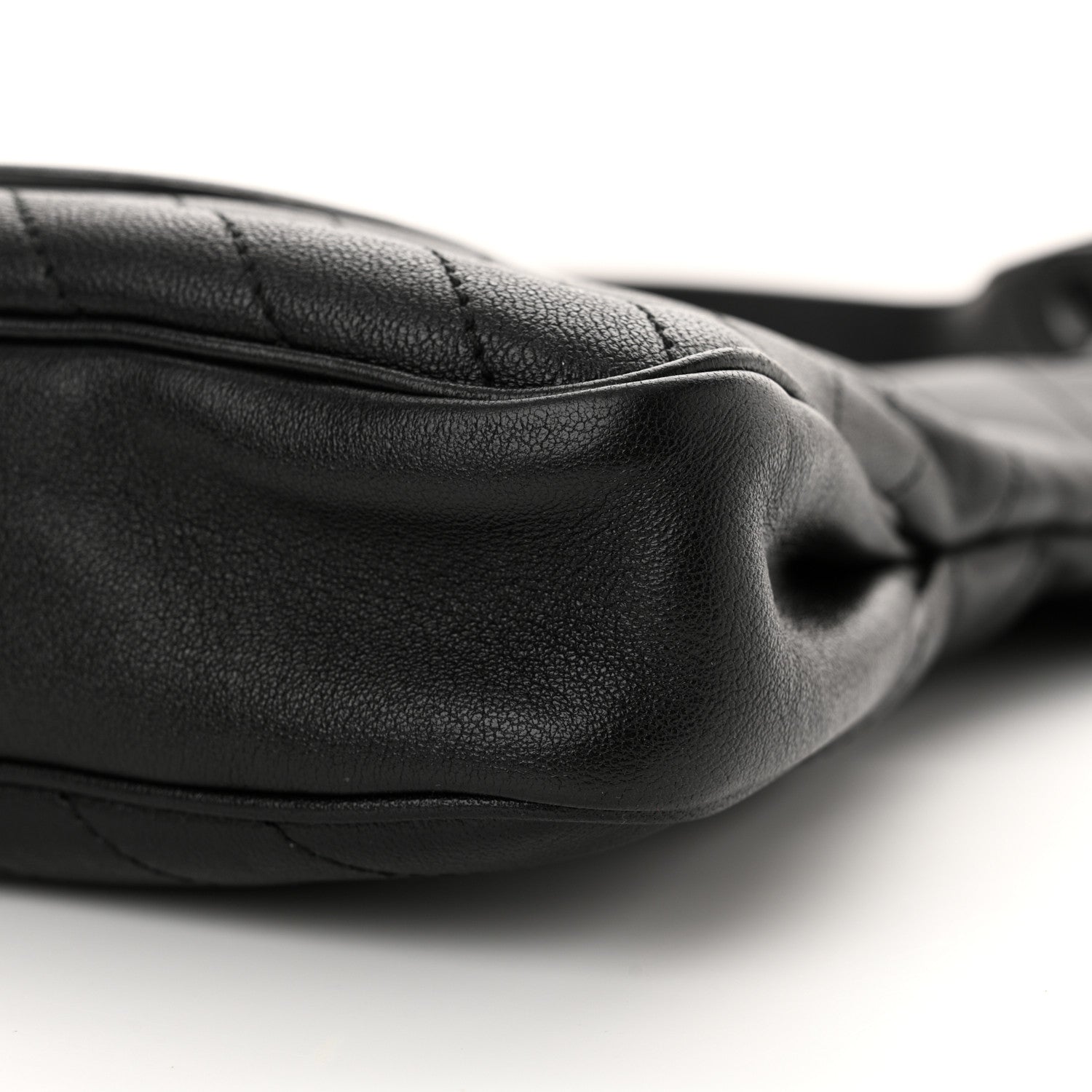 Sakai Be Green Calfskin Diagonal Stitched Small Blondie Tote Black