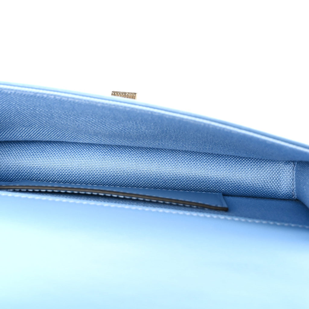 GG Monogram Scratch Lux Calfskin Mini Luce Shoulder Bag Blue