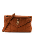 Canvas Quilted Small Loulou Puffer Monogram Chain Satchel Hot Rust