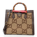 Monogram Jumbo GG Textured Dollar Calfskin Medium Diana Tote Bag Camel Ebony New Acero Pomegranate Red