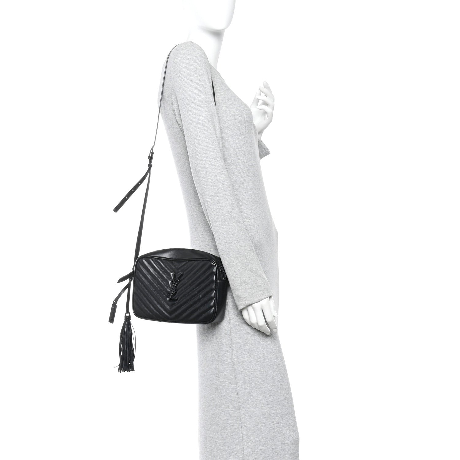Calfskin Matelasse Monogram Monochrome Lou Camera Bag Black