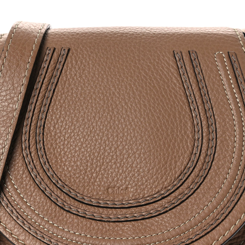 Calfskin Mini Marcie Round Crossbody Bag Nut