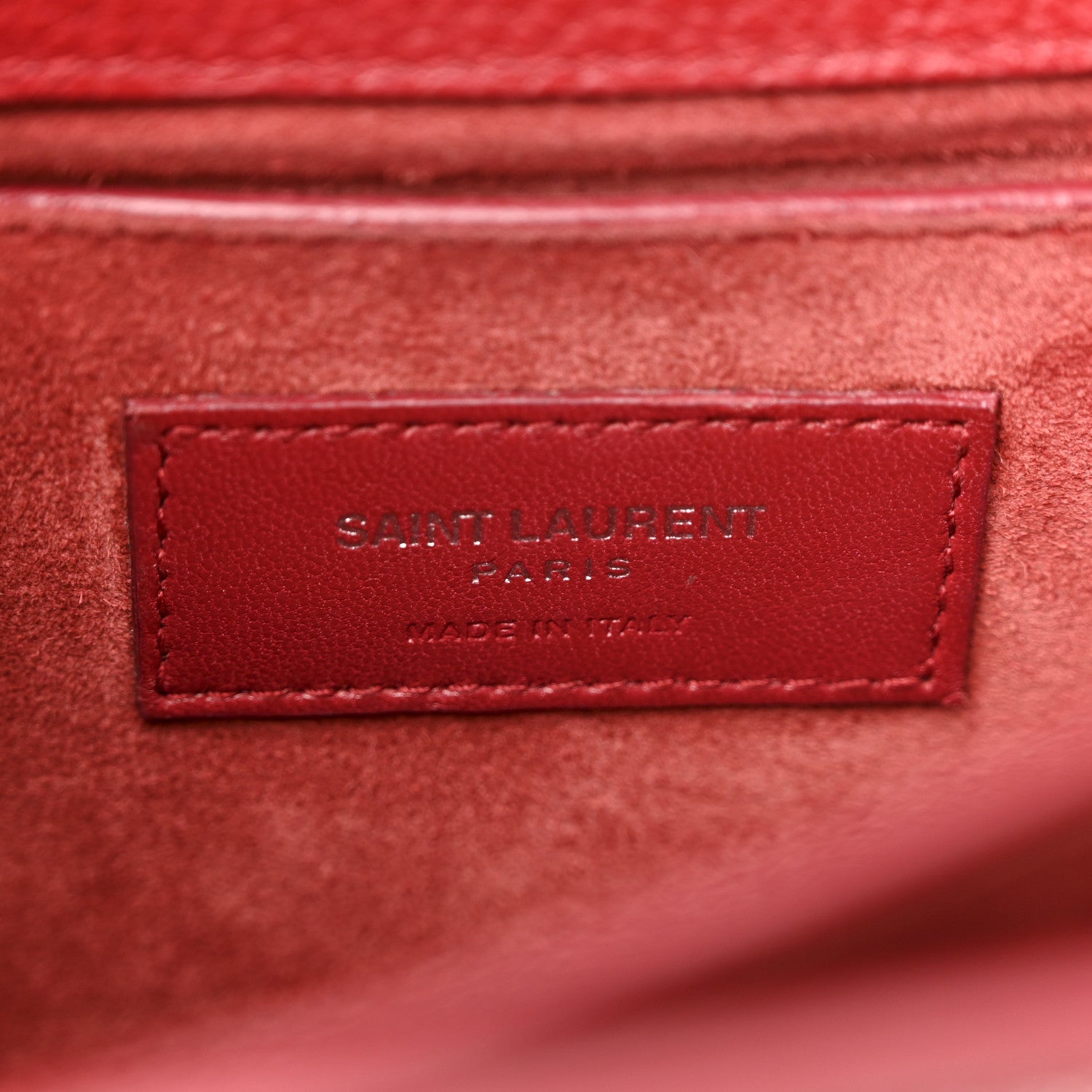 Grained Calfskin Medium Monogram Sunset Satchel Red