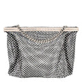Mesh Crystal Medium Fanny Shoulder Bag Black