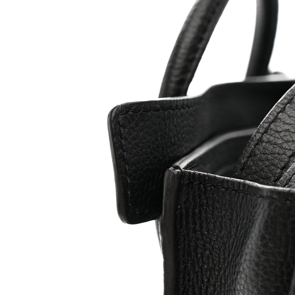 Drummed Calfskin Nano Luggage Black