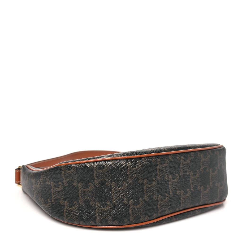 Triomphe Canvas Calfskin Ava Shoulder Bag Tan