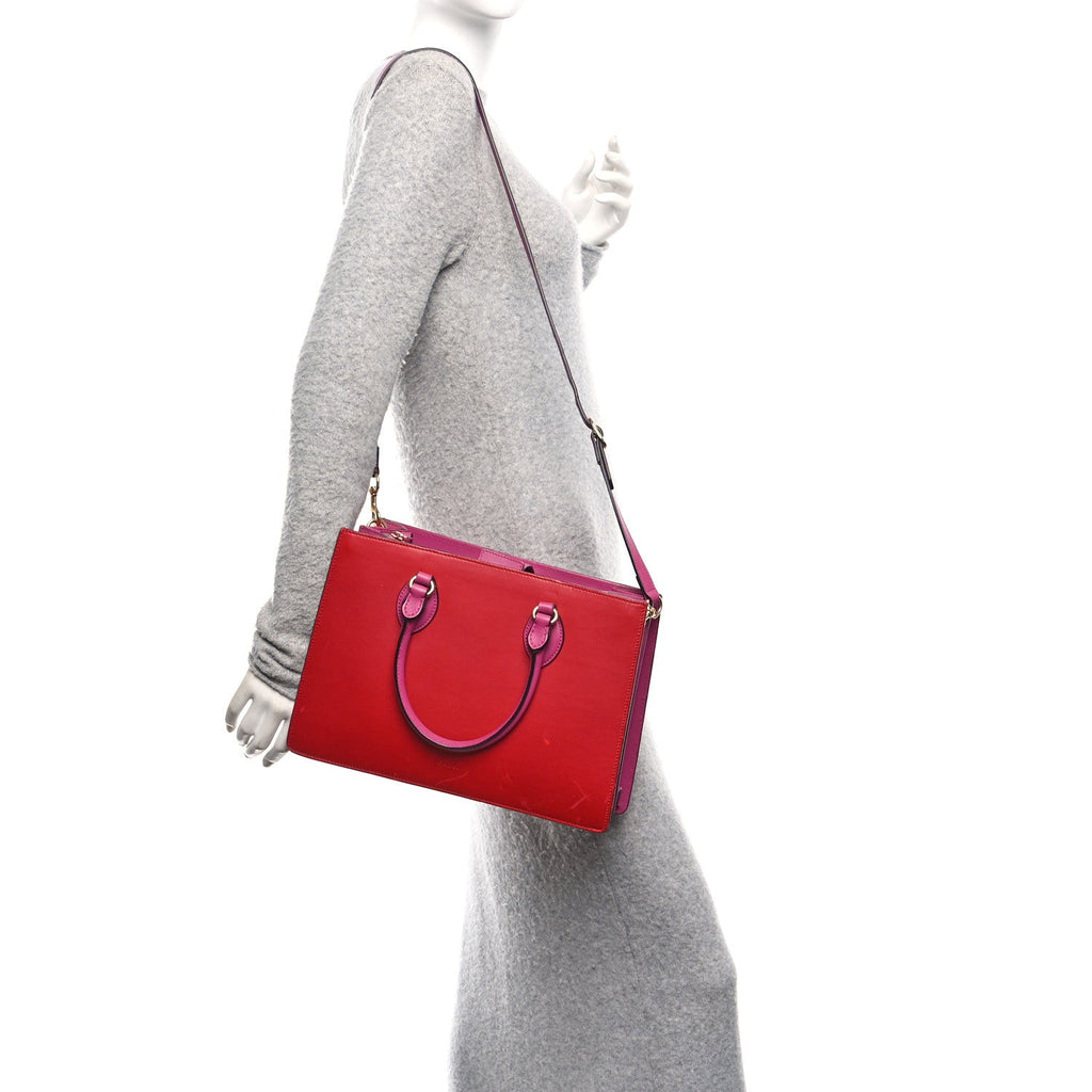Calfskin Small Top Handle Bag Hibiscus Red New Rosette