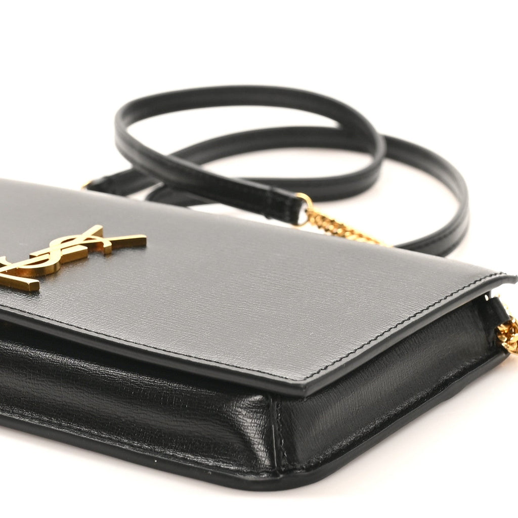 Grained Calfskin Monogram Phone Holder Crossbody Black