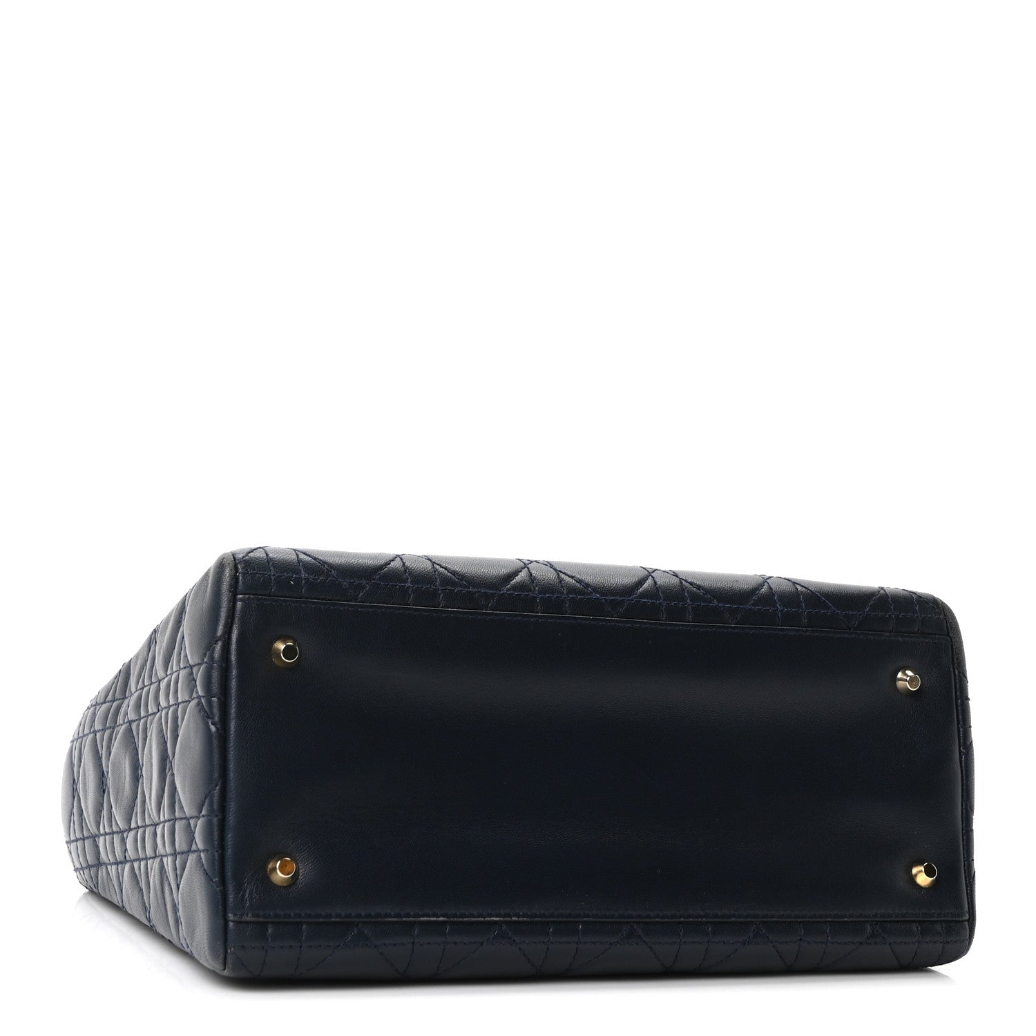 Lambskin Cannage Medium Lady Dior Navy Blue