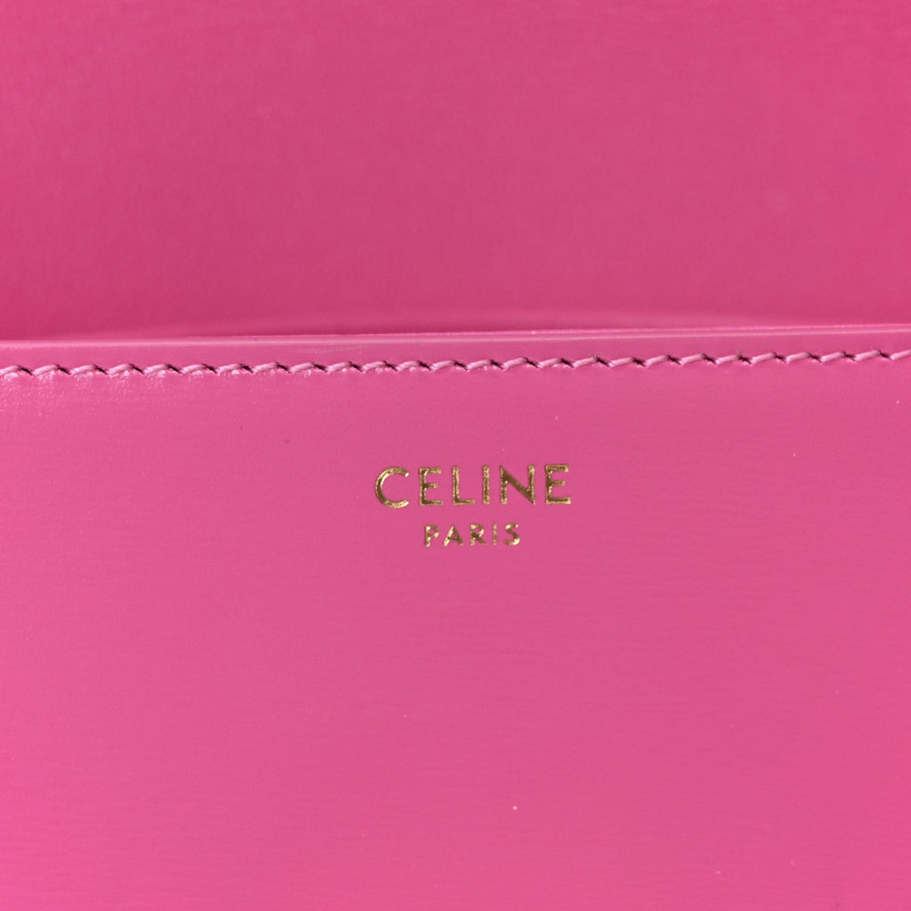 Shiny Calfskin Triomphe Shoulder Bag Fuchsia