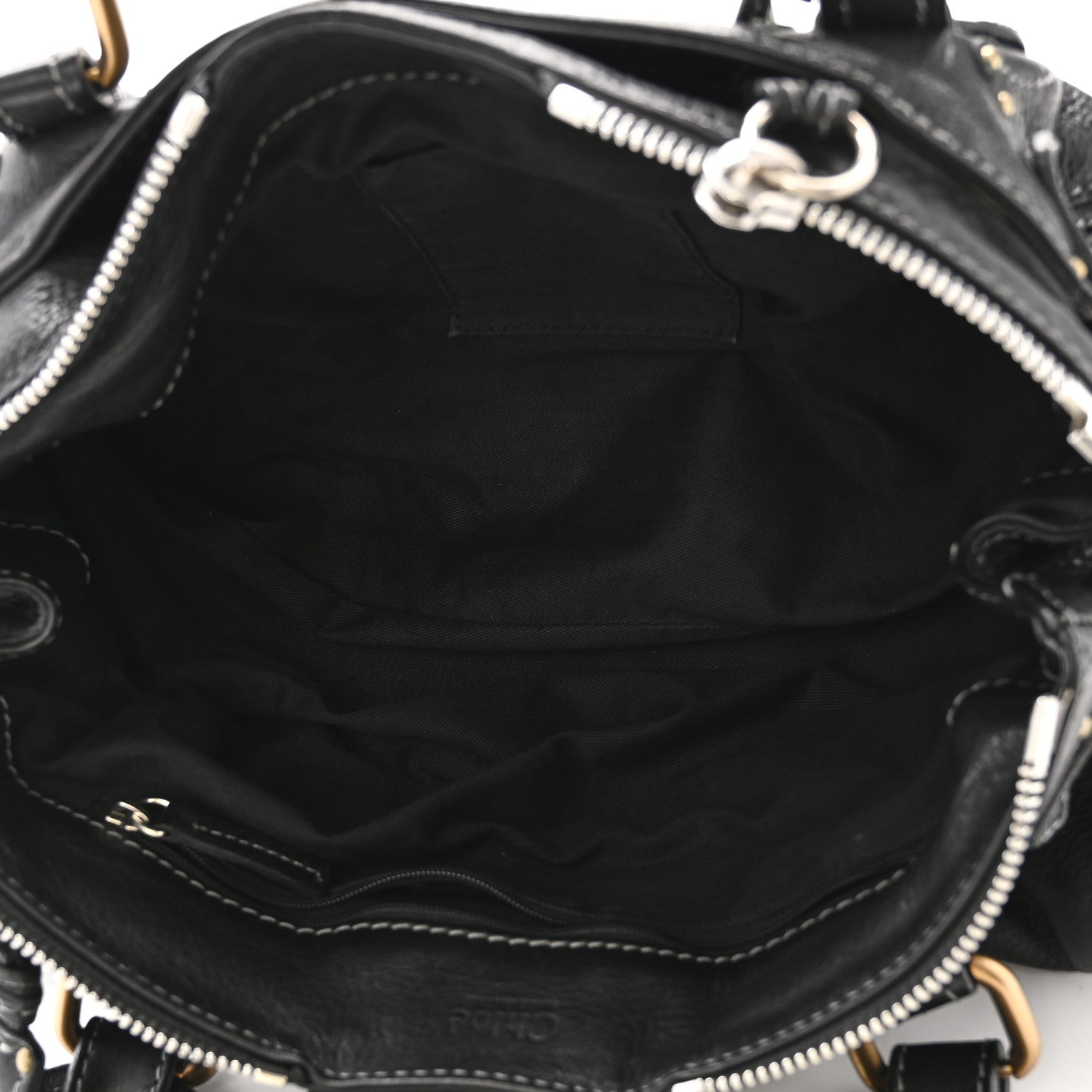 Calfskin Medium Paddington Satchel Black