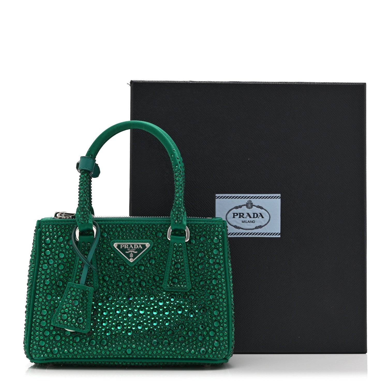 Satin Crystal Mini Galleria Double Zip Tote Mango