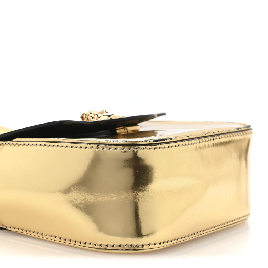 Metallic Calfskin Mini La Medusa Bag Gold