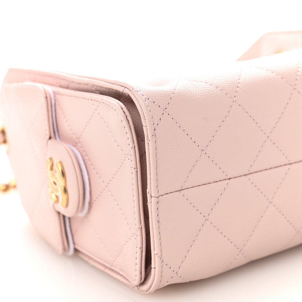 Caviar Quilted Mini Chanel 25 Handbag Light Pink