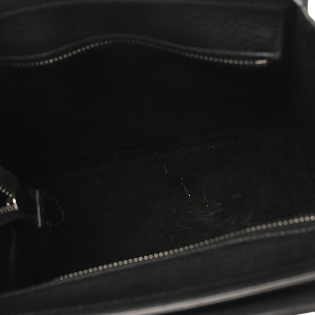 Drummed Calfskin Nano Luggage Black