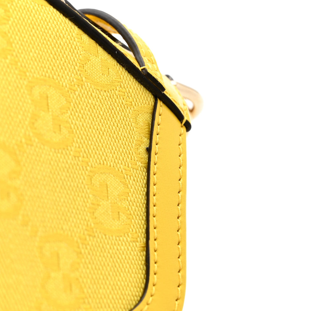 Calfskin Monogram Mini Moon Side Shoulder Bag Yellow