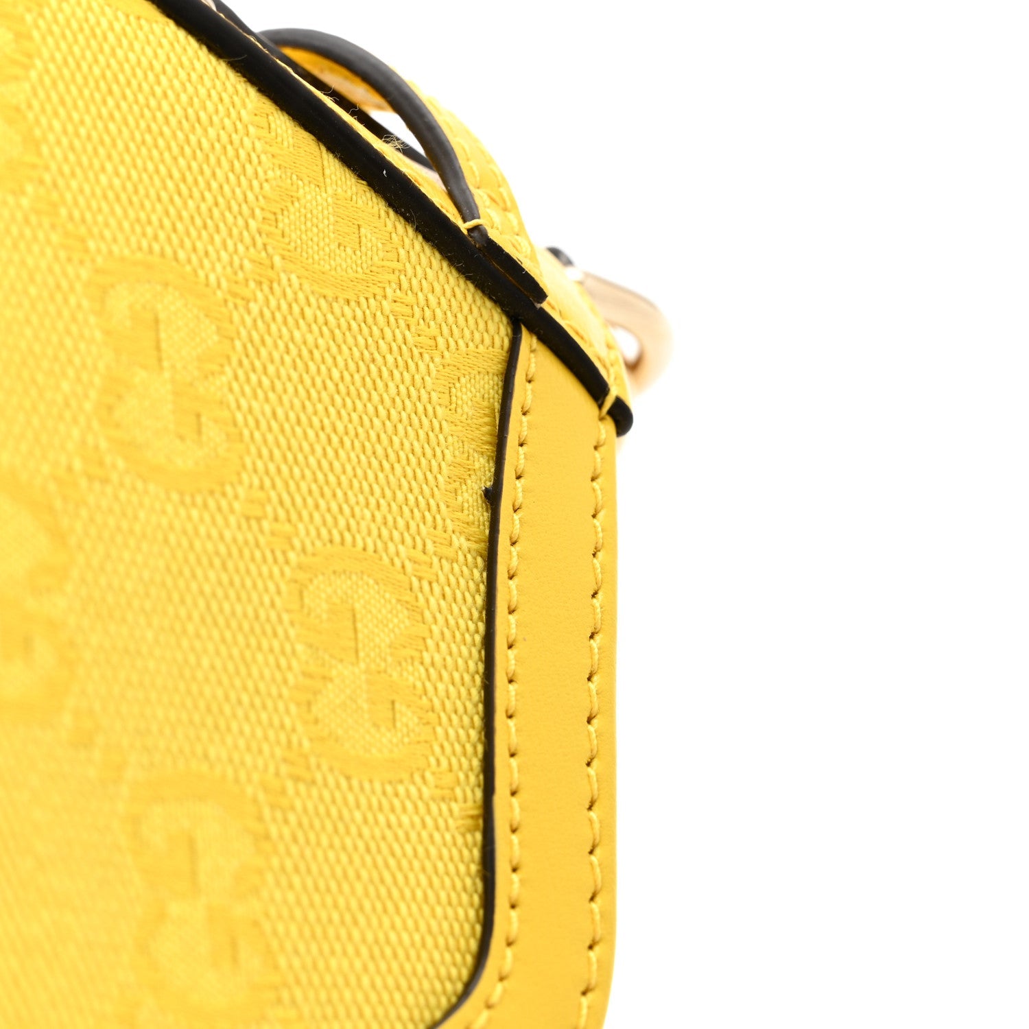 Calfskin Monogram Mini Moon Side Shoulder Bag Yellow