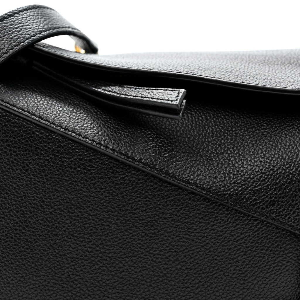 Calfskin Small Puzzle Edge Bag Black