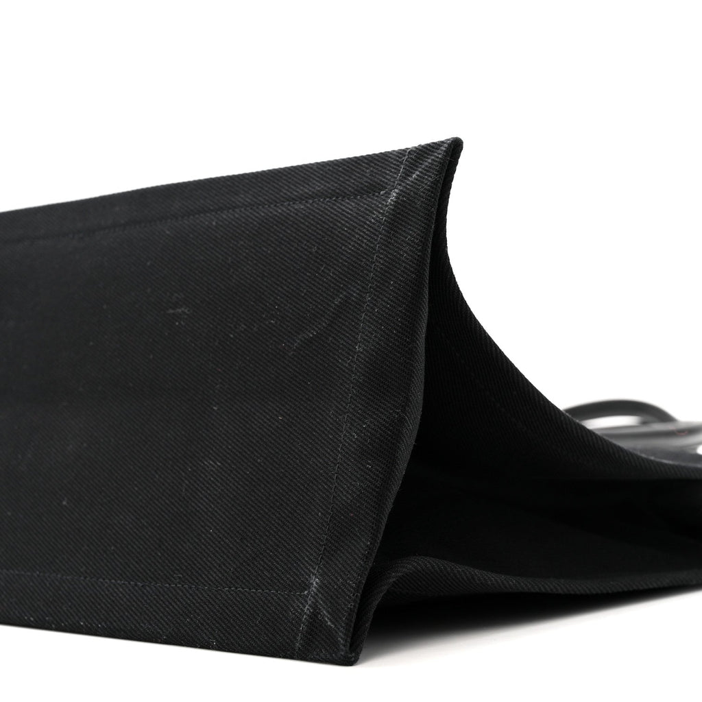 Linen Calfskin Rive Gauche Tote Black